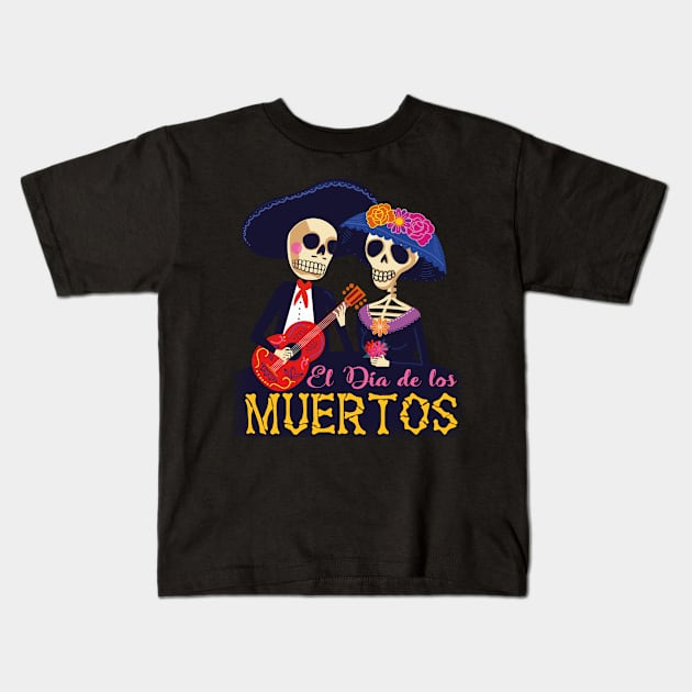 Dia De Los Muertos Kids T-Shirt by Daysy1